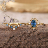 Sada prstenů Azelia Sapphire Crown | Zlatá