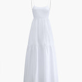 Elegantní maxi šaty s odhalenými zády a působivým hlubokým výstřihem