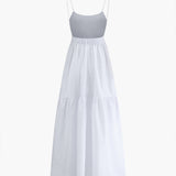 Elegantní maxi šaty s odhalenými zády a působivým hlubokým výstřihem