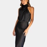 Isa – Elegantní šaty s halter výstřihem