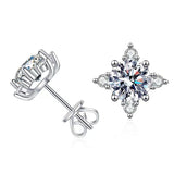Aurelie flower earrings | White gold