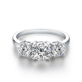Clare Triple Stone Ring | White gold