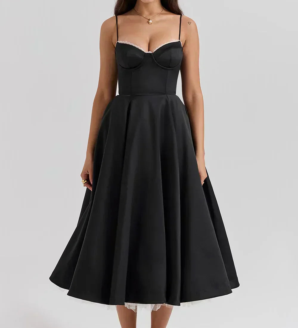 Arielle – Luxusní midi šaty pro elegantní okamžiky
