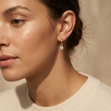 Náušnice Larmes de Lune Stone Hoop | Zlaté